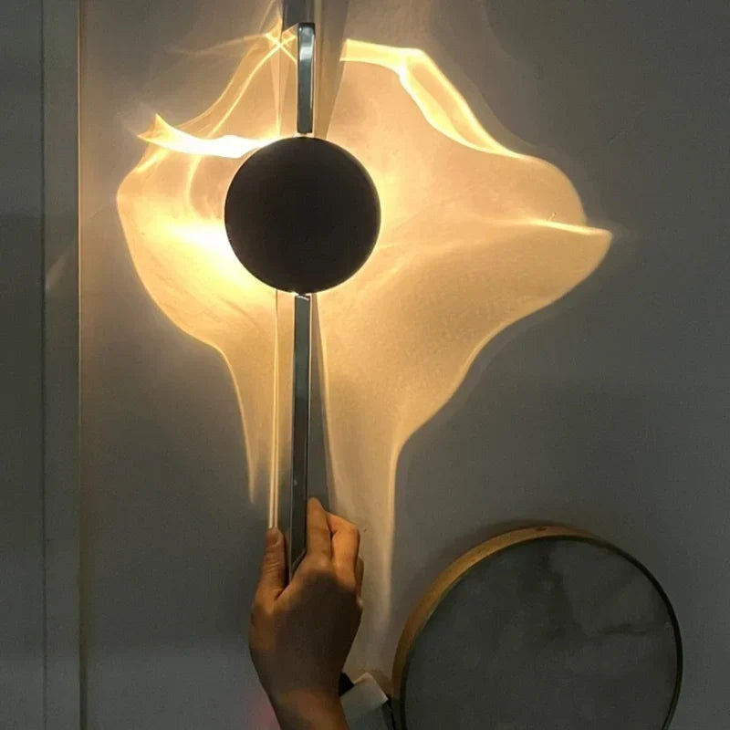 Drehbare Wandleuchte aus Aluminium und Edelstahl mit Ripple-Projektion