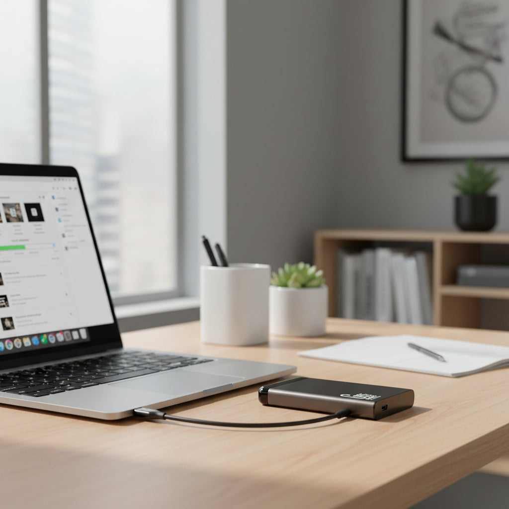 Schlankes, leichtes tragbares USB-Backup-Speicherlaufwerk mit SSD
