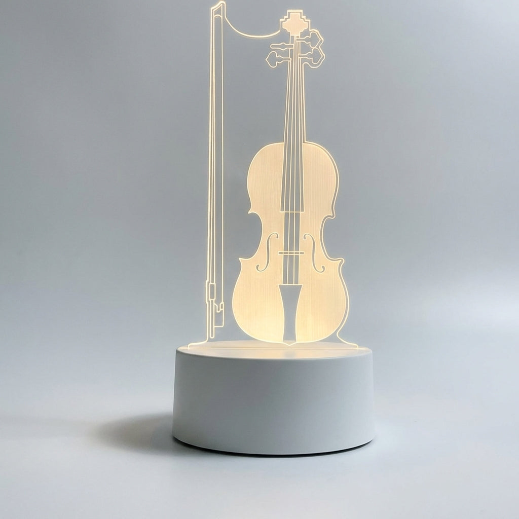 Acryl-USB-Tischlampe mit 3D-Cello-Illusionsdesign