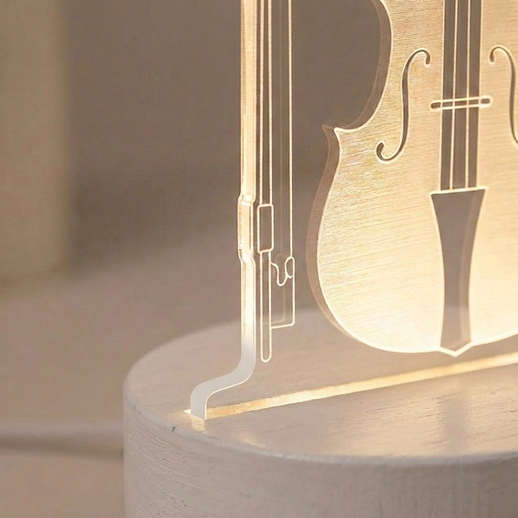 Acryl-USB-Tischlampe mit 3D-Cello-Illusionsdesign