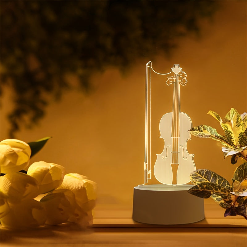 Acryl-USB-Tischlampe mit 3D-Cello-Illusionsdesign