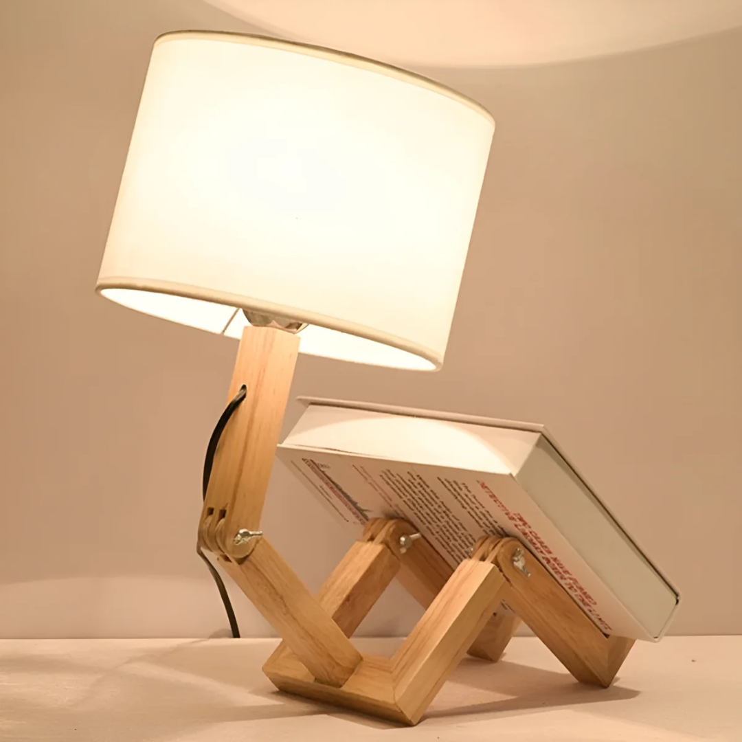 Verstellbare skandinavische Tischlampe aus Massivholz