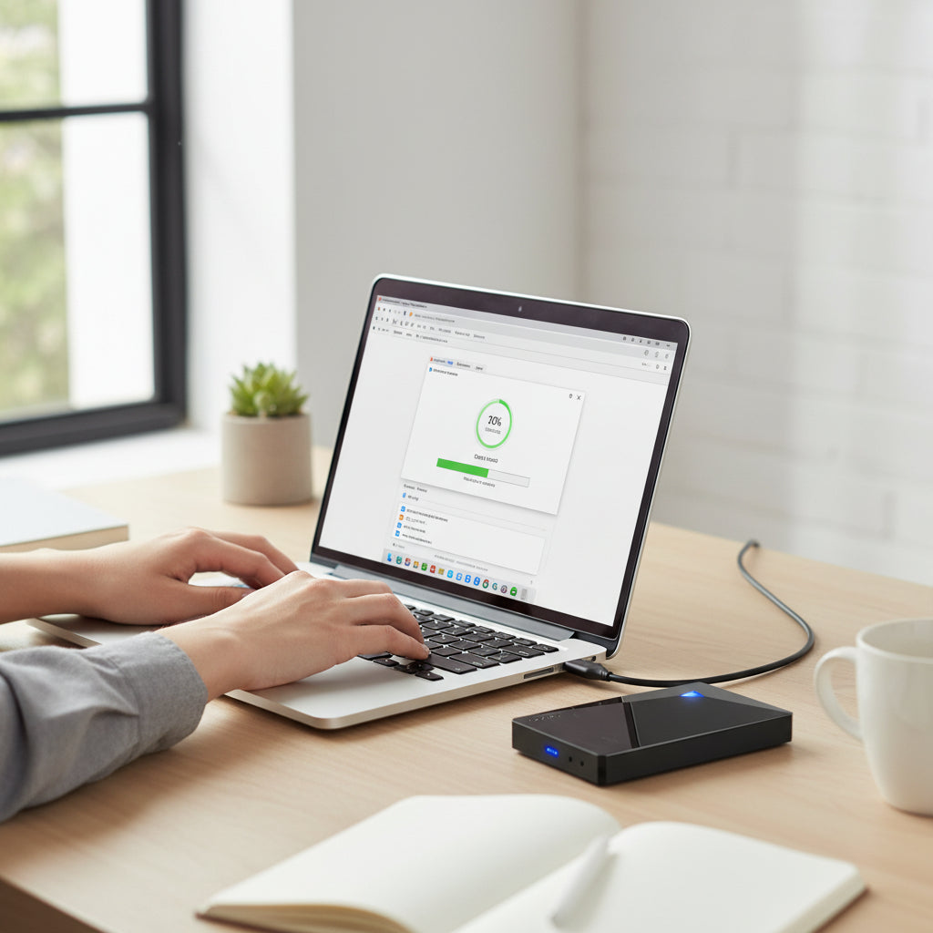 Schlankes, leichtes tragbares externes SSD-Backup-Speicherlaufwerk