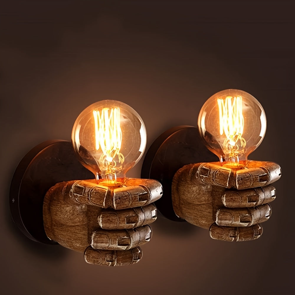 Skulpturale industrielle Wandleuchte in Handform aus Harz