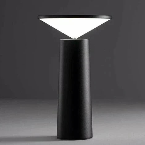 Skulpturale kabellose, wiederaufladbare dimmbare Tischlampe mit Kegelsilhouette