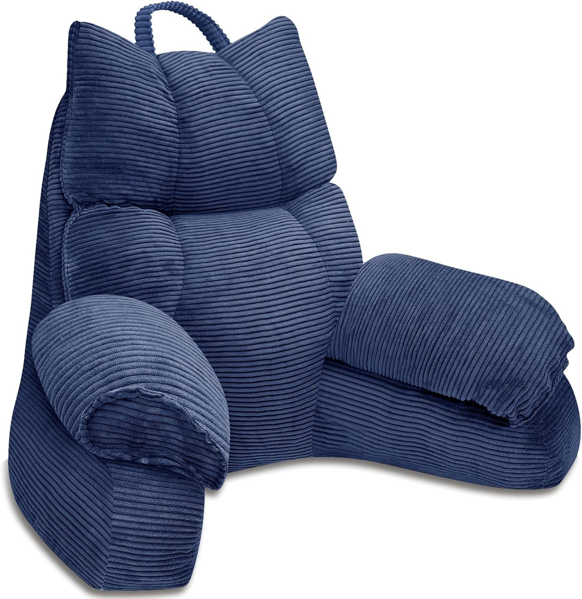 Bett-Loungekissen aus Memory-Schaumstoff mit Armlehnen und strukturierter Rückenlehne