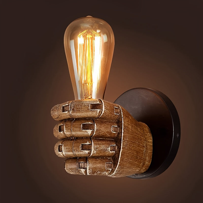 Skulpturale industrielle Wandleuchte in Handform aus Harz