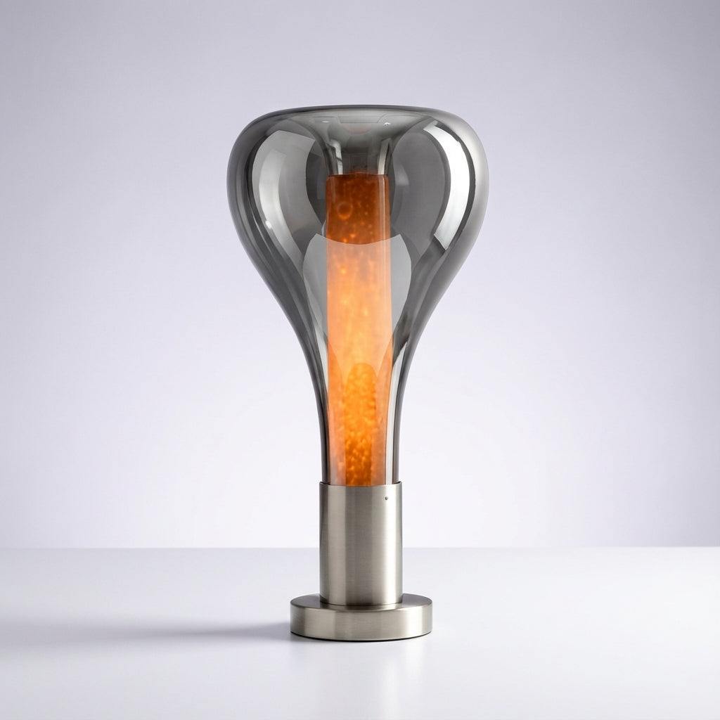 Tischlampe aus mundgeblasenem Glas mit fließender Flüssigkeitsbewegung