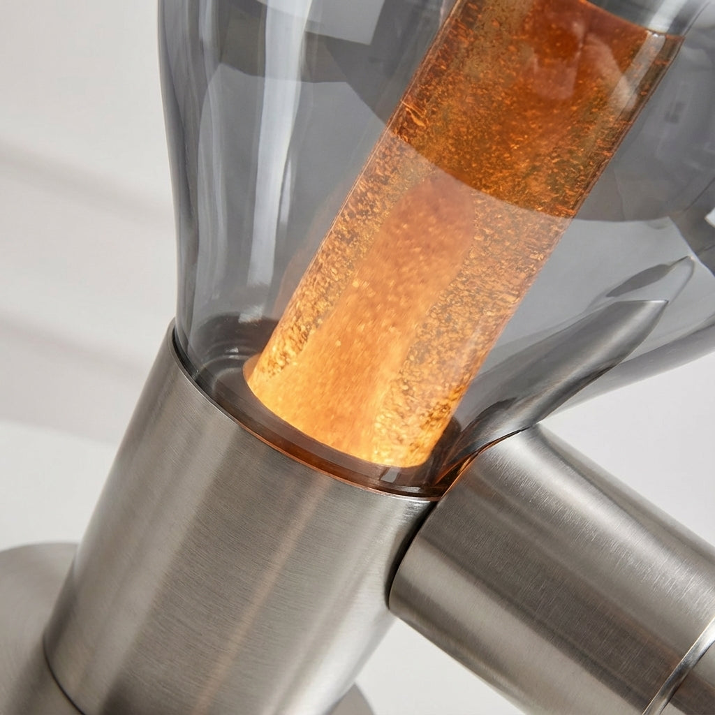 Tischlampe aus mundgeblasenem Glas mit fließender Flüssigkeitsbewegung