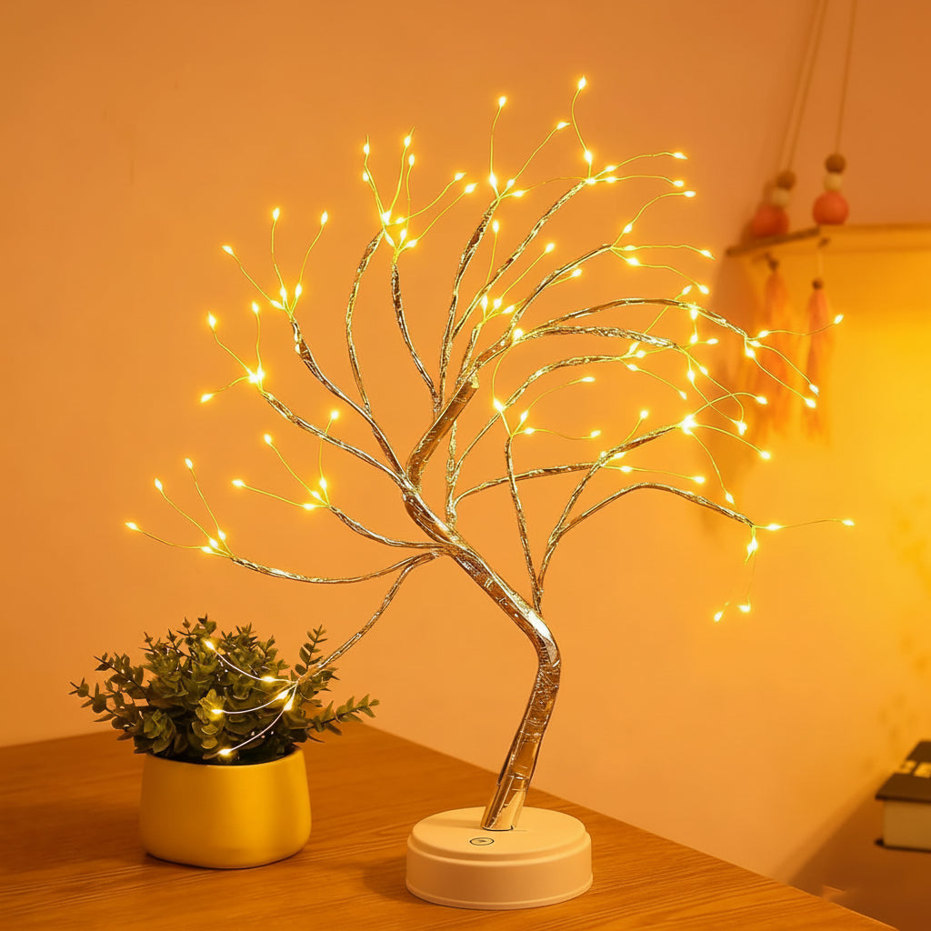 Von der Natur inspirierte Akzent-Tischlampe in Form eines Bonsai-Baums