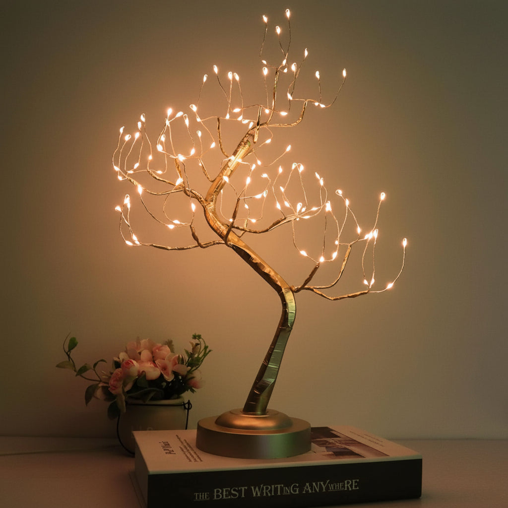 Von der Natur inspirierte Akzent-Tischlampe in Form eines Bonsai-Baums