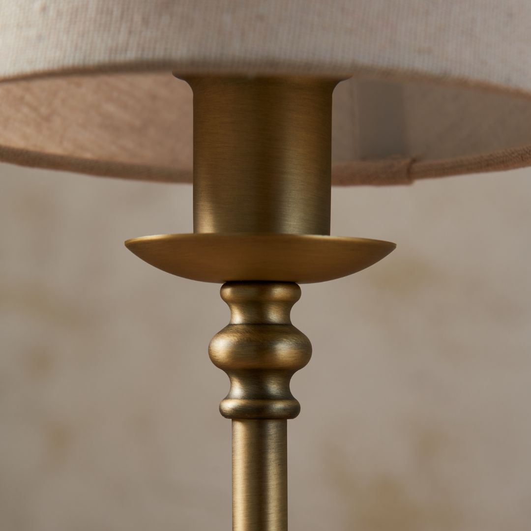 Tragbare wiederaufladbare Tischlampe mit antikem Messing-Finish und Touch-Dimmer
