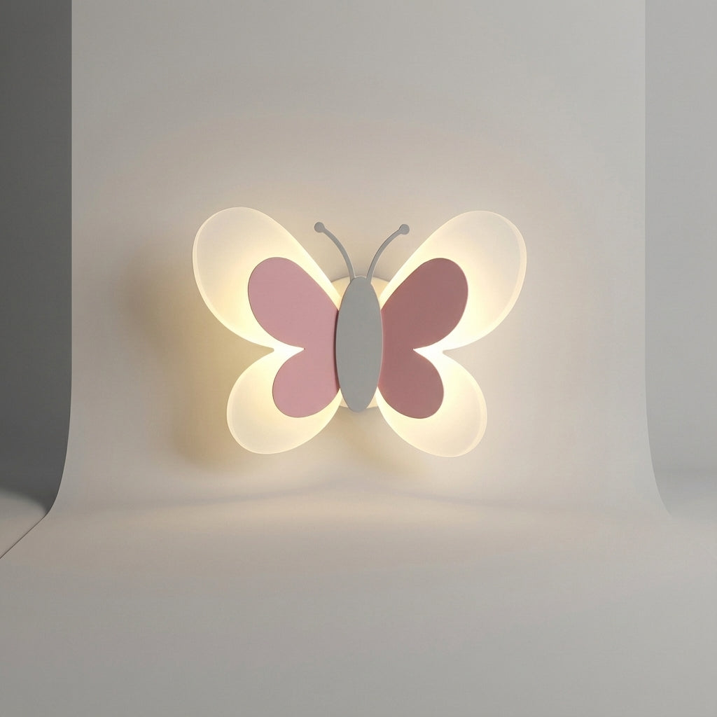Verspielte montierte Acryl-Wandleuchte mit Schmetterlingssilhouette