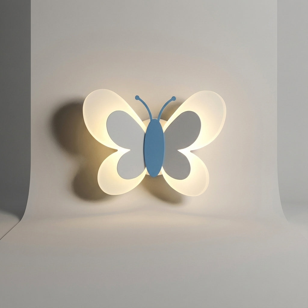 Verspielte montierte Acryl-Wandleuchte mit Schmetterlingssilhouette