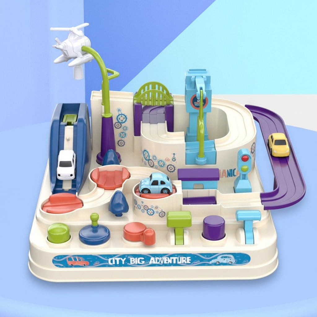 Modulares mechanisches Autorennbahn-Puzzlespielset für City-Abenteuer