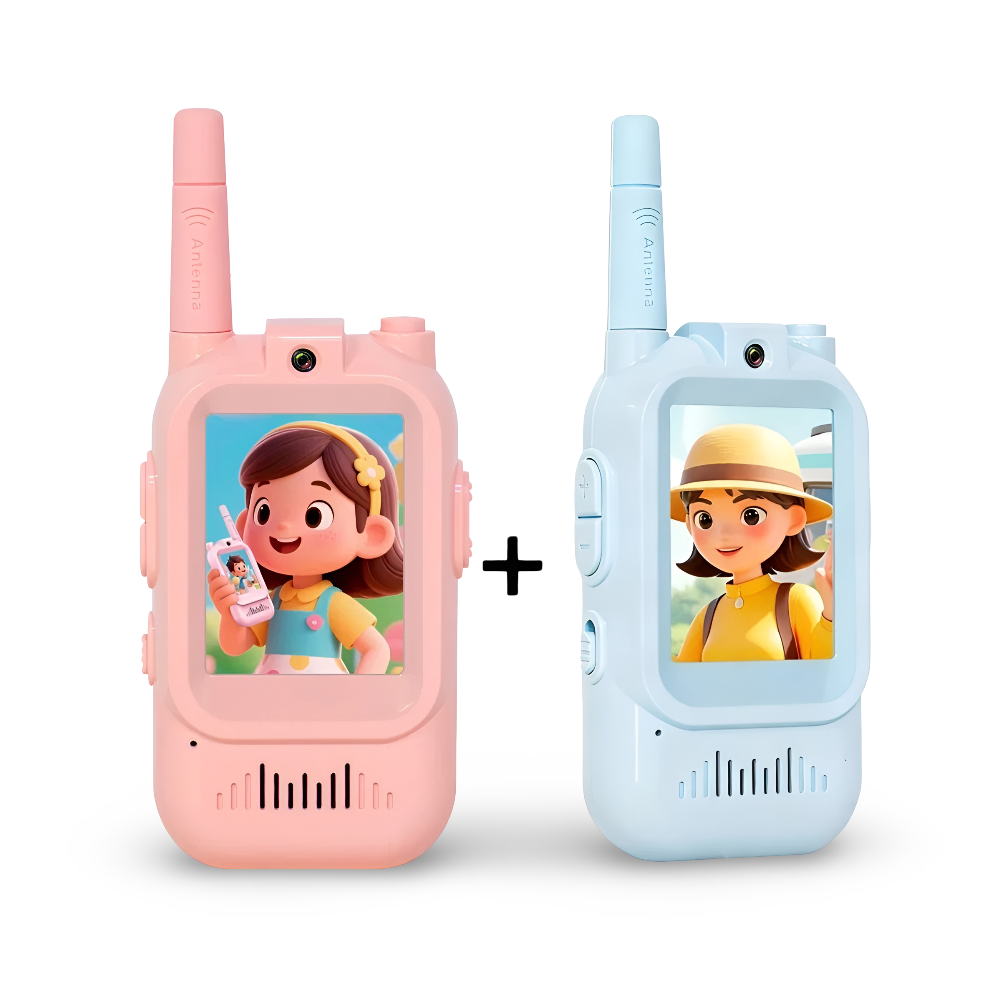 Aufladbares Walkie-Talkie-Spielzeugset für Kinder mit Videodisplay und Kamera