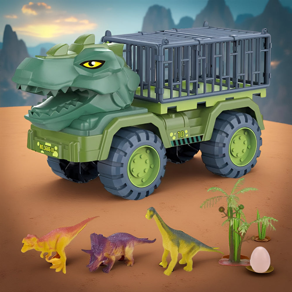 Dinosaurier-Figurenspielset mit prähistorischem Käfig-Transporttruck