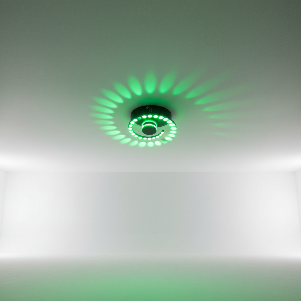 Decken- und Wandleuchte aus Aluminium mit spiralförmigem Lichtmuster