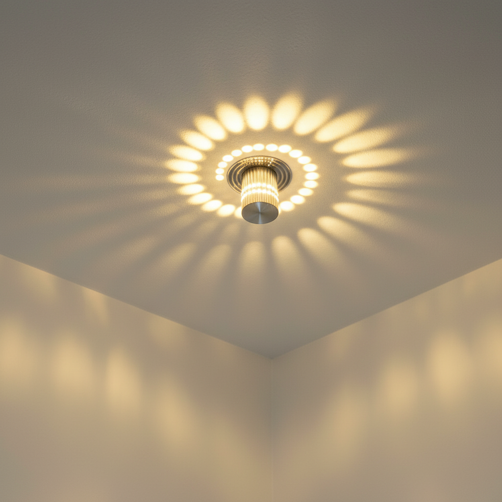 Decken- und Wandleuchte aus Aluminium mit spiralförmigem Lichtmuster