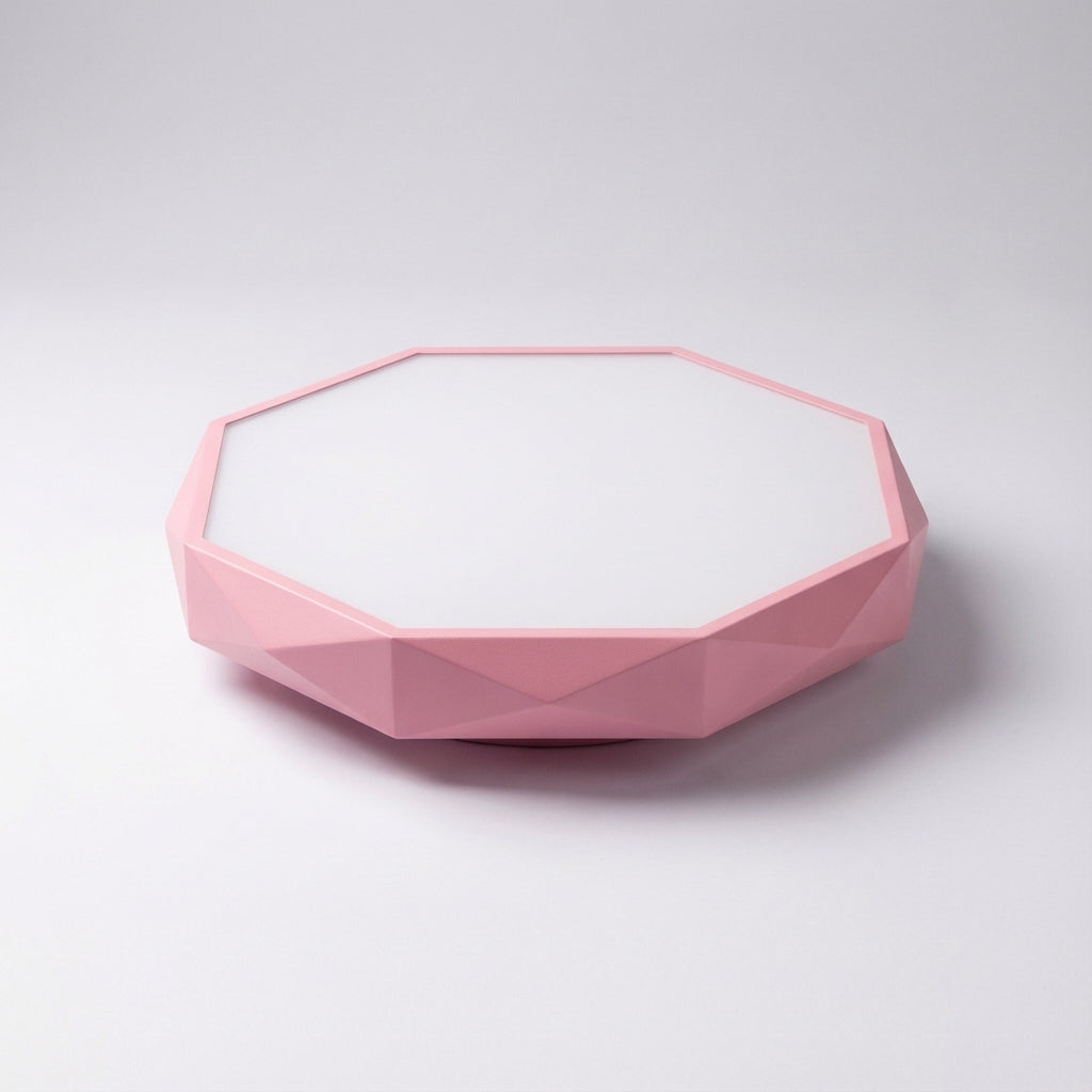 Geometrische fünfeckige Deckenleuchte aus Eisen und Acryl mit bündiger Montage