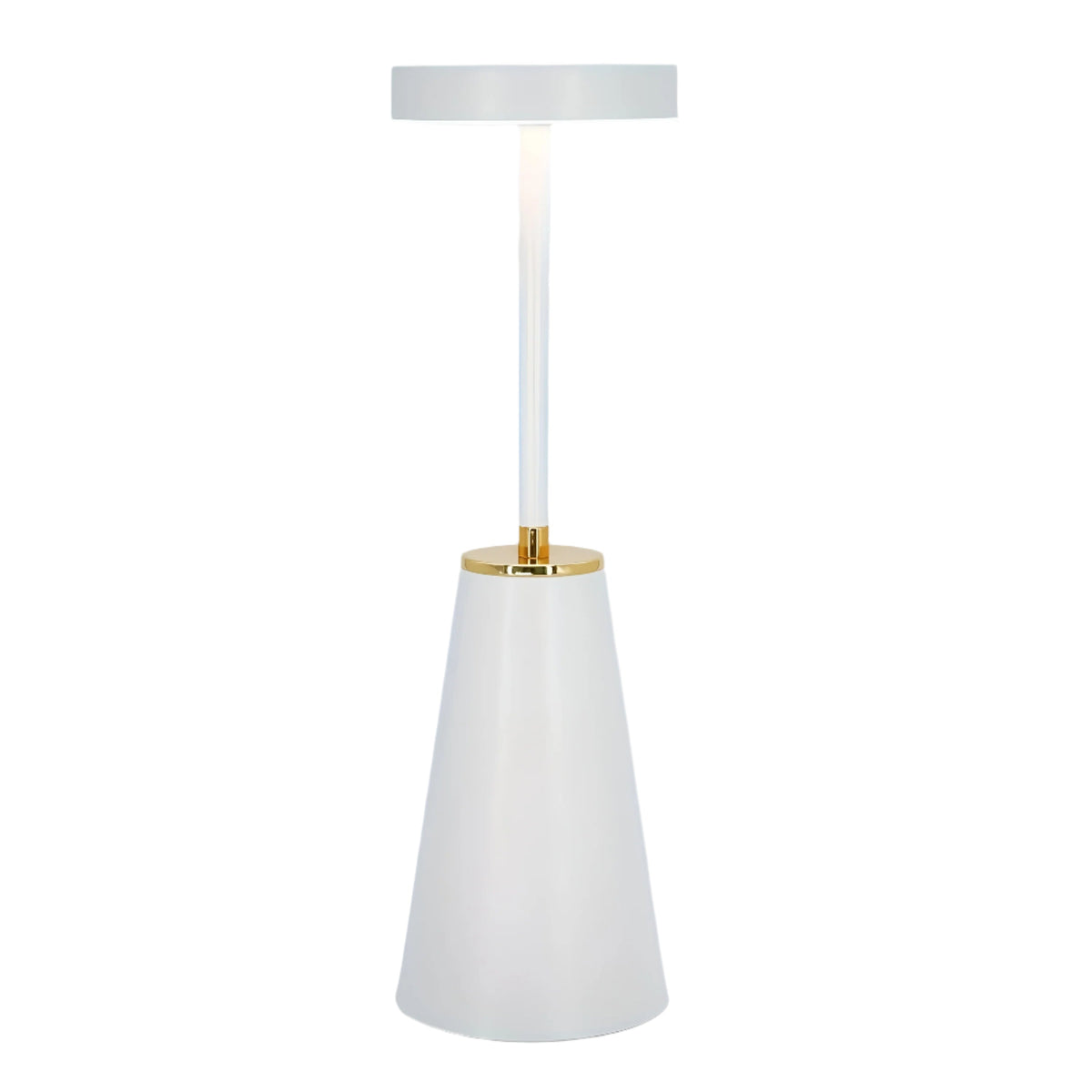 Schlanke kabellose, wiederaufladbare dimmbare Metall-Tischlampe mit Touch-Steuerung