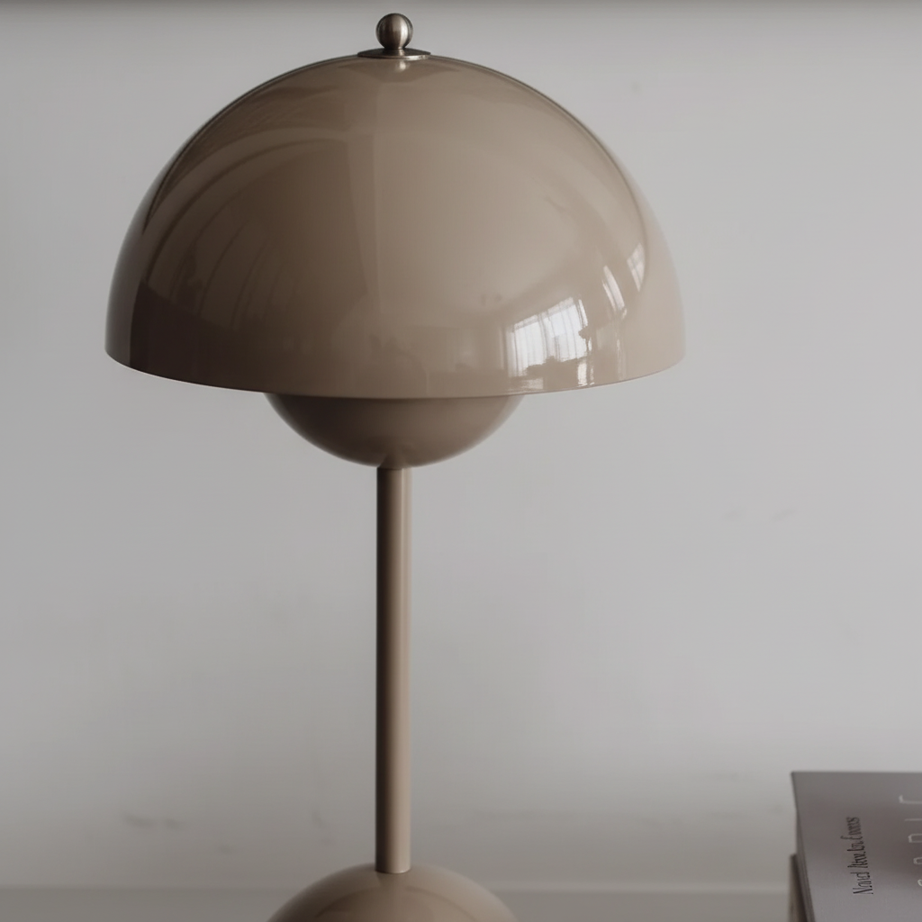 Kabellose aufladbare dimmbare Retro-Tischlampe in Kuppelform