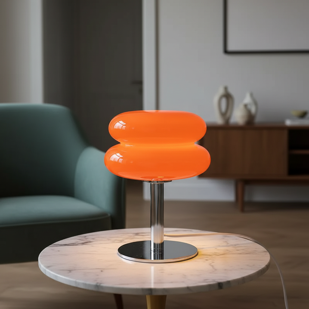 Kompakte kabellose dimmbare aufladbare Tischlampe im Bauhaus-Stil