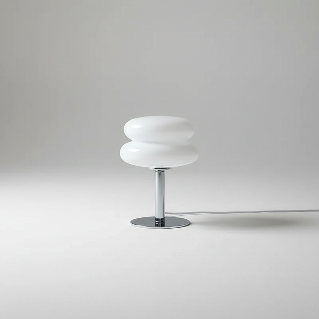 Kompakte kabellose dimmbare aufladbare Tischlampe im Bauhaus-Stil