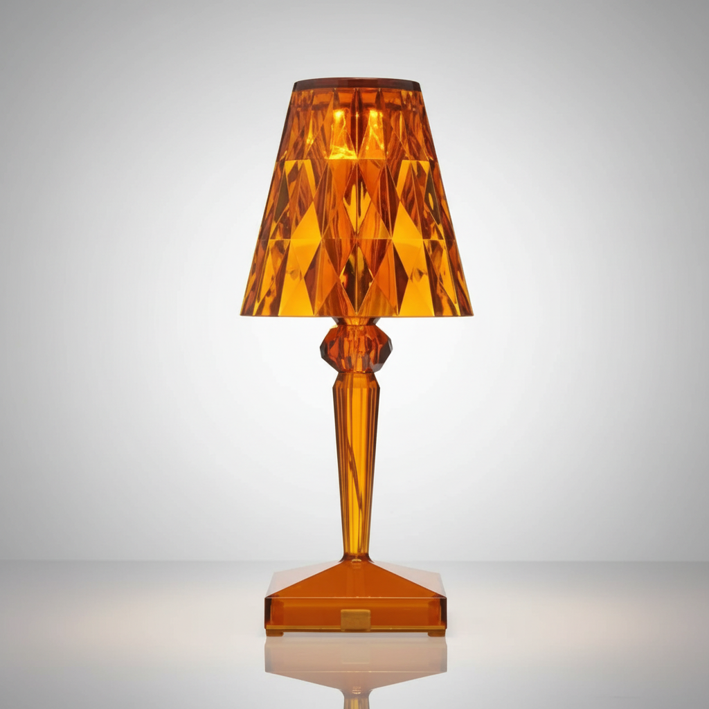 Dekorative Tischlampe mit funkelndem Kristalleffekt und warmem Licht