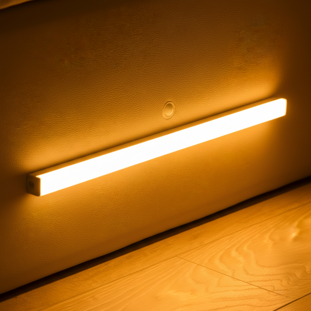 Schlanke, magnetische, wiederaufladbare Unterbauleuchte mit Bewegungssensor und Kabel