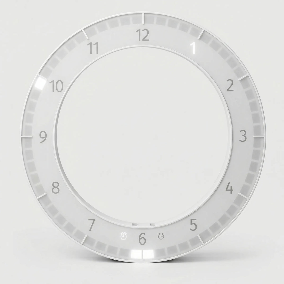 Schlanke digitale Wanduhr mit kreisförmiger Ringanzeige und Dimmer