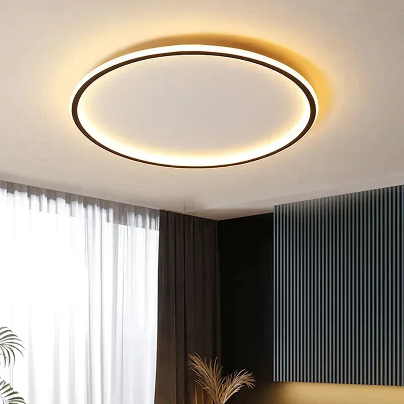 Skandinavische minimalistische runde dimmbare Deckenleuchte aus Aluminium und Acryl
