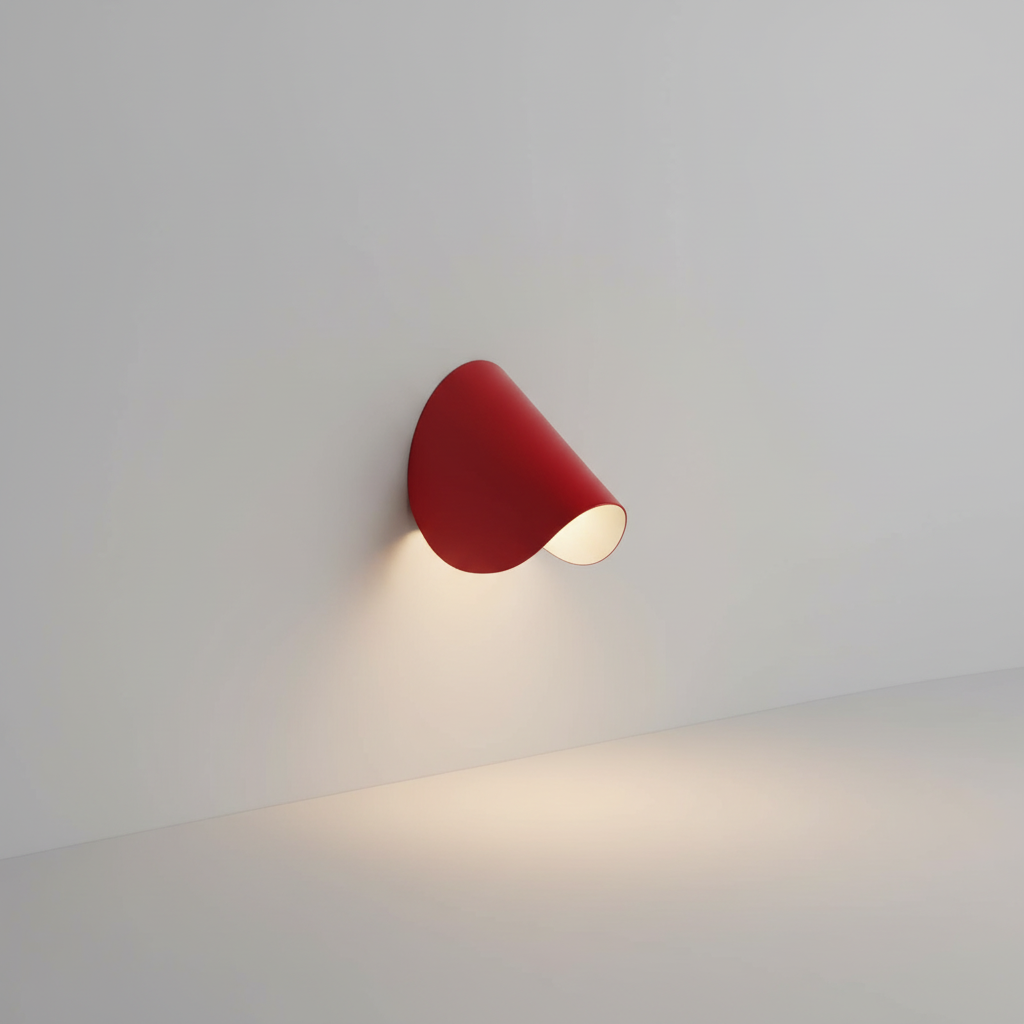 Moderne halbrunde Metall-Wandleuchte mit indirektem Lichtschein für Innenräume