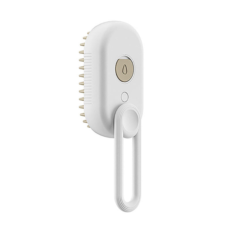 Ergonomische elektrische Haustierpflegebürste mit drehbarem Griff, Dampf- und Sprühfunktion sowie Massagefunktion