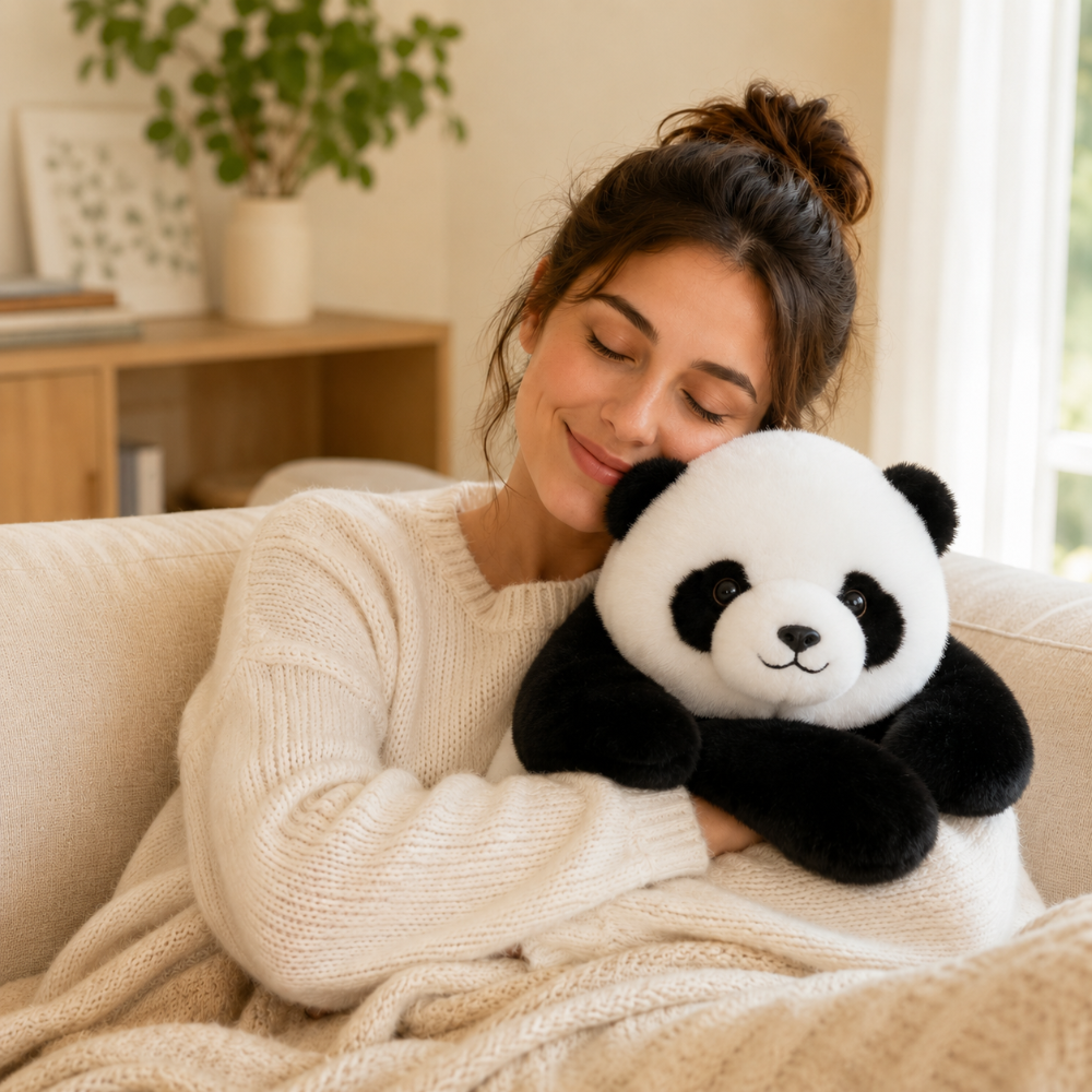 Weiches rundes Kuschelkissen mit Tiermotiv
