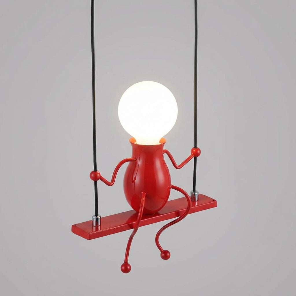 Langlebige Metall-Wandleuchte mit Silhouette einer schwingenden Figur