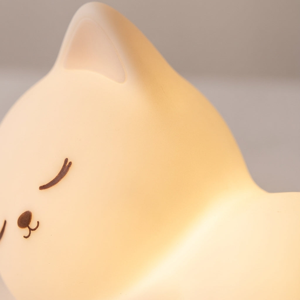 Kabellose aufladbare Tischlampe mit Katzensilhouette aus weichem Silikon