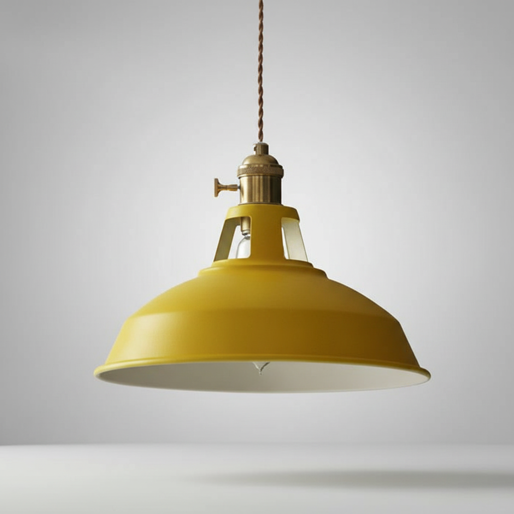 Retro-Pendelleuchte aus Metall im Industriestil mit verstellbarer Kettenaufhängung