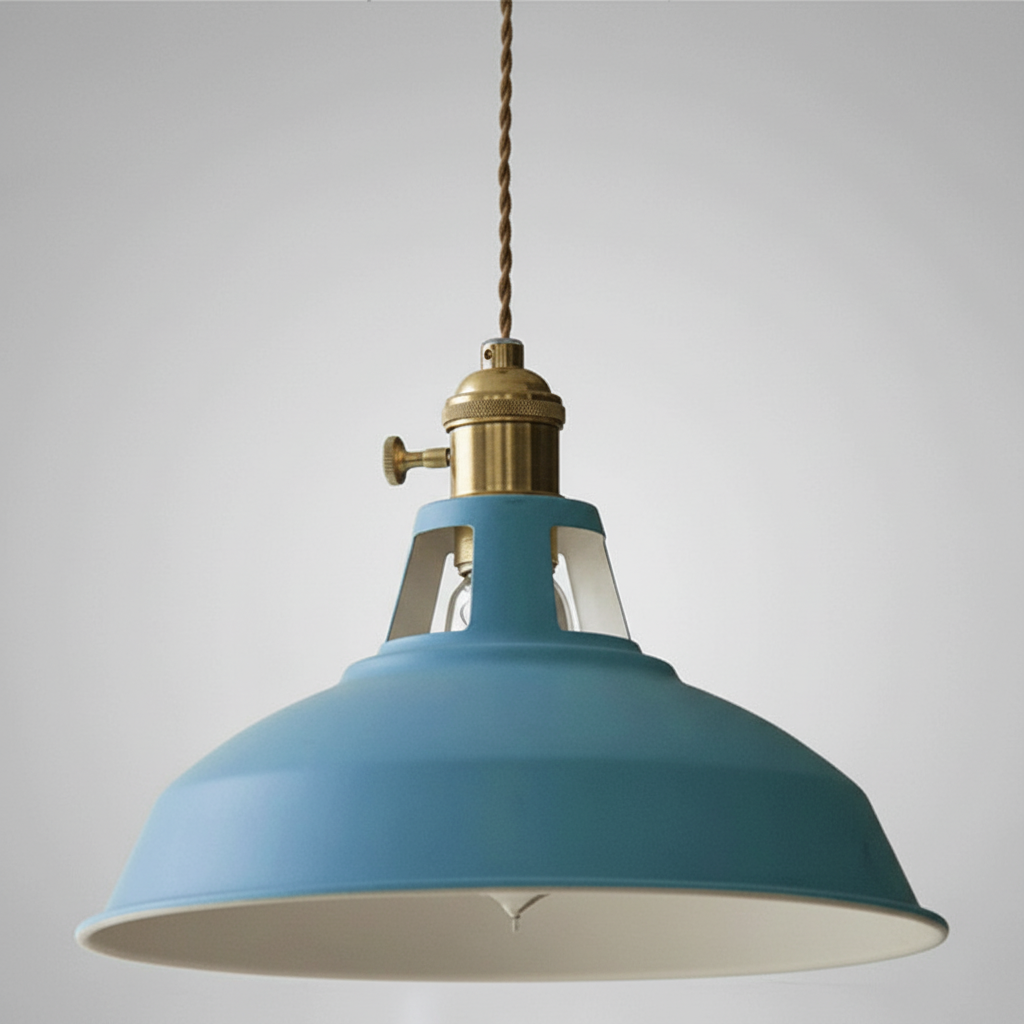 Retro-Pendelleuchte aus Metall im Industriestil mit verstellbarer Kettenaufhängung