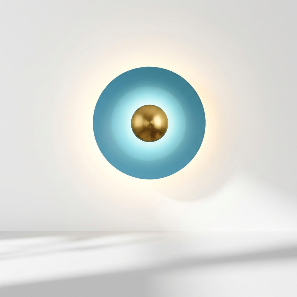 Runde minimalistische Kreiswandleuchte mit Halo-Leuchteffekt