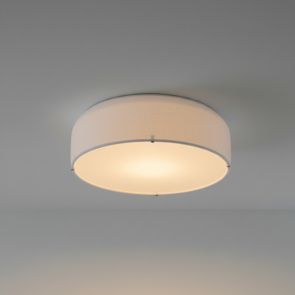 Runde dimmbare Retro-Deckenleuchte aus Metall und Acryl mit Domform
