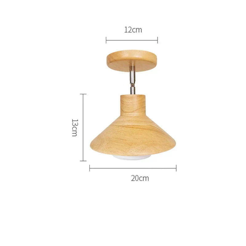 Skandinavische minimalistische Deckenleuchte mit natürlicher Holzkonusform
