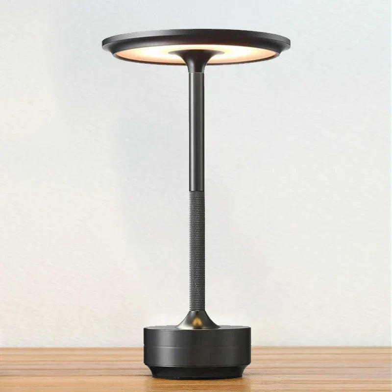 Minimalistische kabellose Tischlampe aus Aluminium, wiederaufladbar, mit Touch-Steuerung und Dimmfunktion