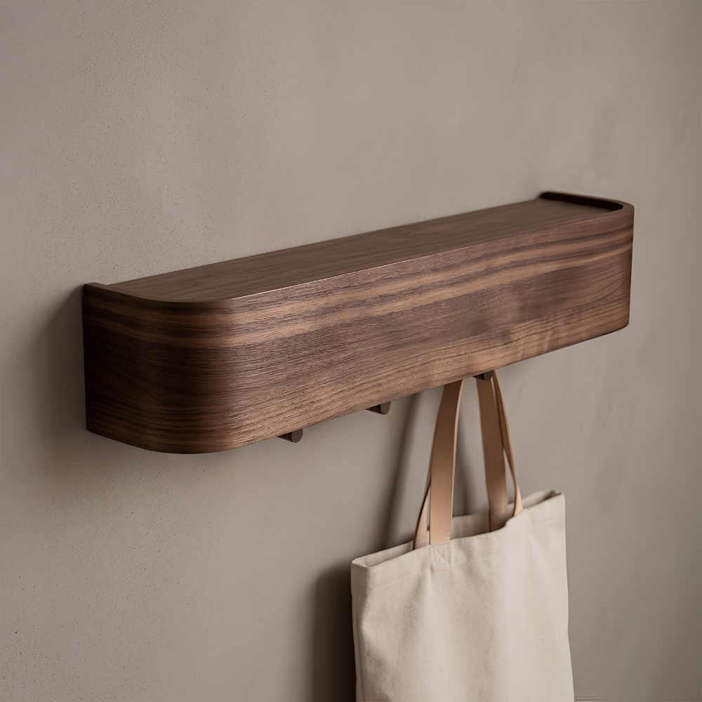 Elegante geometrische klappbare Wandgarderobe in Holzoptik