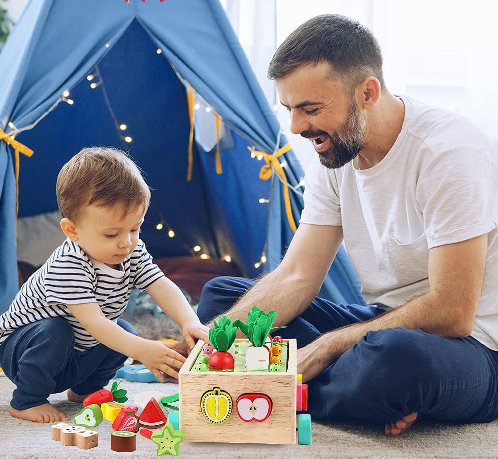 Montessori-Pädagogik-Spielset aus Holz zum Sortieren mit Bauernhofmotiv