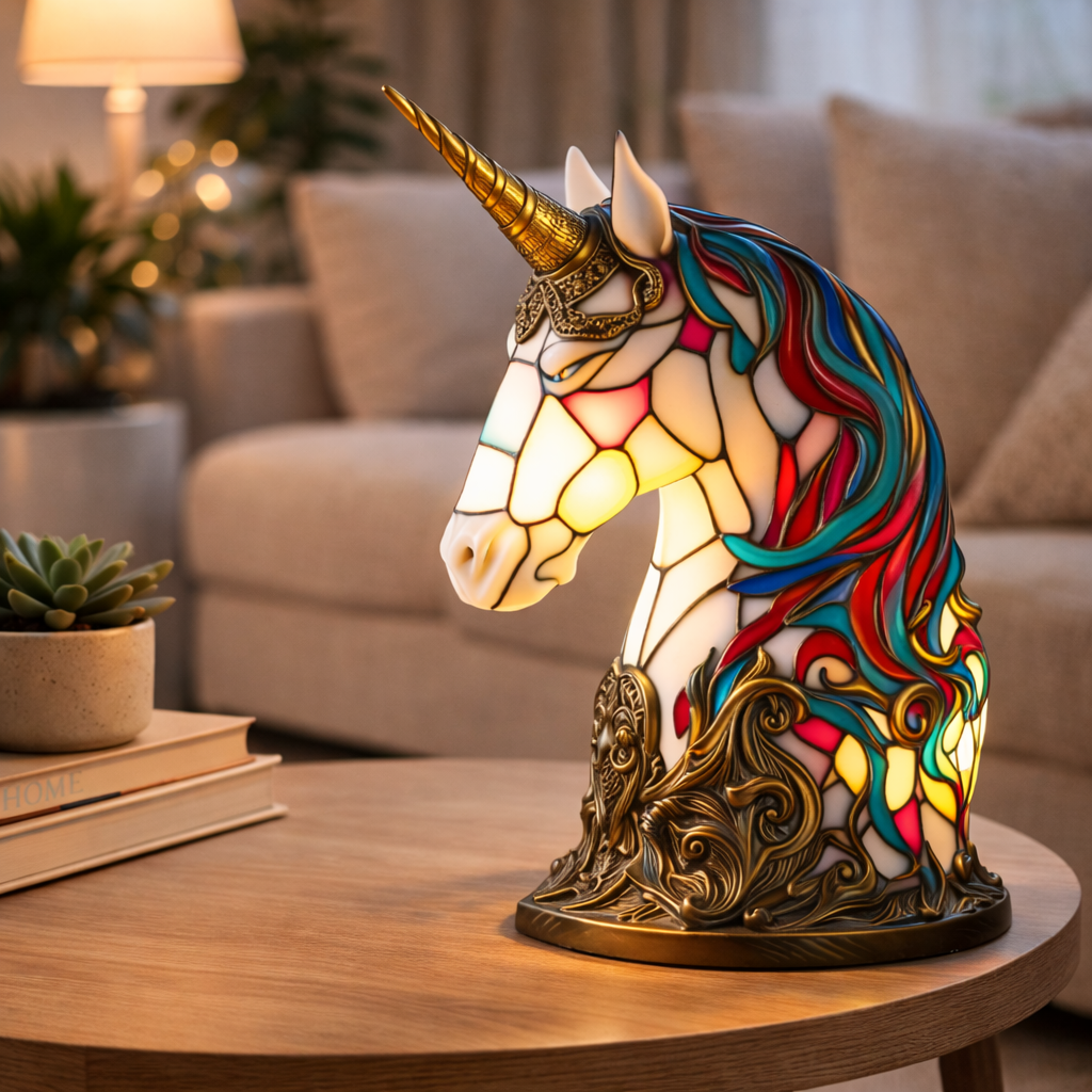 Akzent-Tischlampe als Tierfigur im Tiffany-Stil