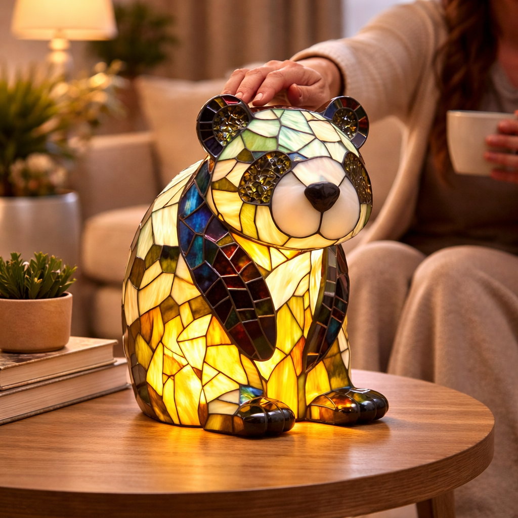 Akzent-Tischlampe als Tierfigur im Tiffany-Stil