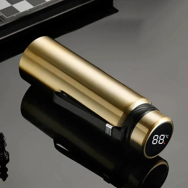 Elegante vakuumisolierte Edelstahl-Thermotrinkflasche mit Temperaturanzeige