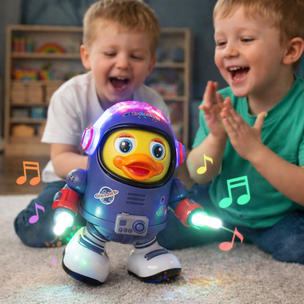 Interaktive musikalische Astronauten-Enten-Spielfigur mit Weltraumthema und Tanzfunktion