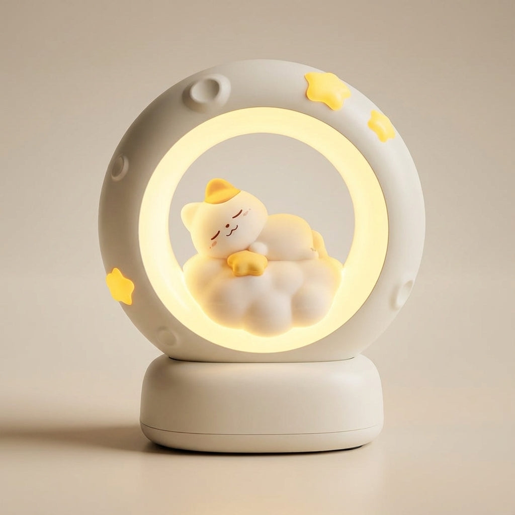 Niedliche dimmbare wiederaufladbare Nachttischlampe in Katzenform